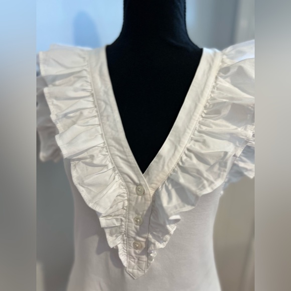 Veronica Beard Adrianna Top White Pima cotton ❤️‍🔥Med - Picture 12 of 16